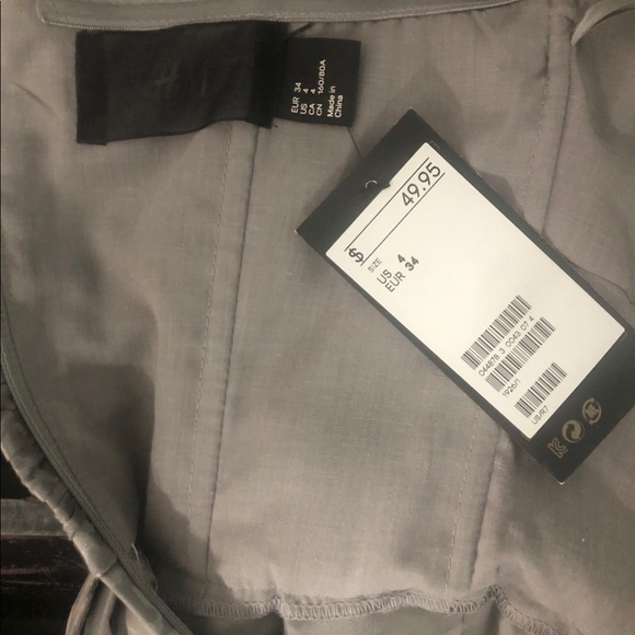 H&M Silver Strapless Ruched Ruffle Cocktail Mini NWT - Picture 11 of 13